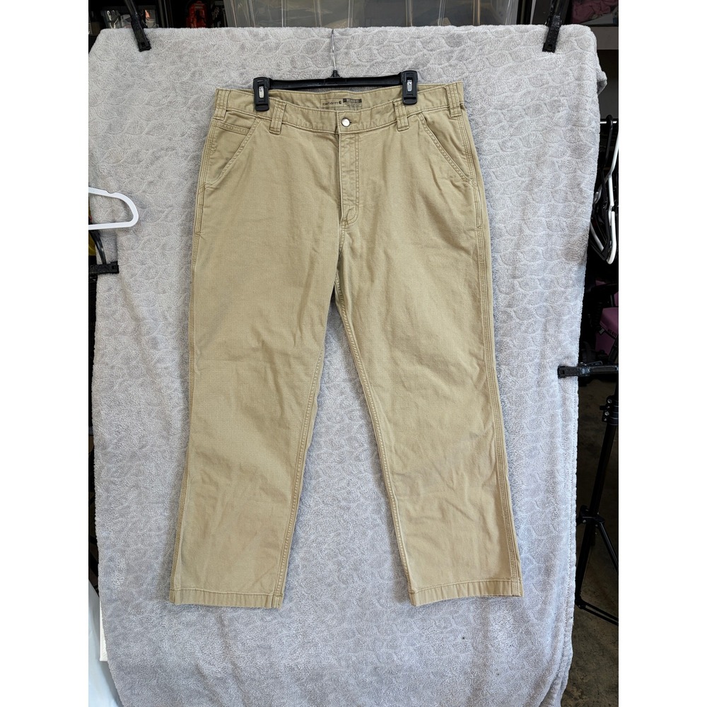 Carhartt Mens Relaxed Fit Canvas Work‎ Pants Khaki Tan BN2291-M 38x30